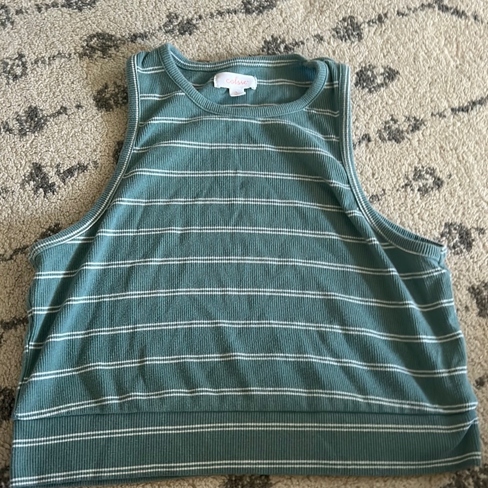 Striped blue tank top